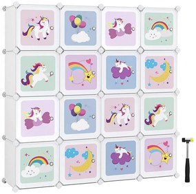 Detská modulárna skrinka s farebnými úložnými boxmi ANET