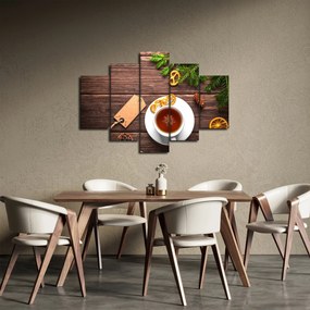 Obraz - hrnček s dekoráciami (150x105 cm)