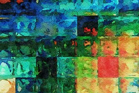 Samolepiaca tapeta farebná abstrakcia štvorcov