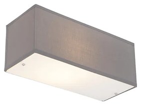 Moderná nástenná lampa obdĺžniková sivá - Drum