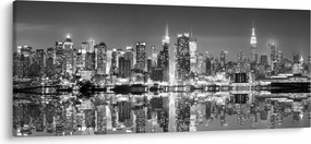 Obraz - New York, čiernobiely (120x50 cm)