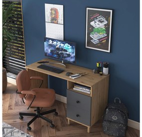 PC stolík Sikine 3 (orech + antracit) . Vlastná spoľahlivá doprava až k Vám domov. 1094989