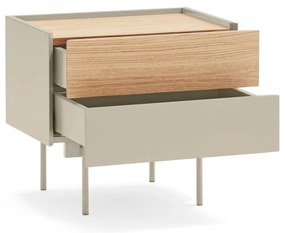 Nočný stolík v dekore duba v béžovo-prírodnej farbe Otto – Teulat