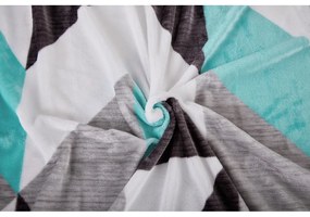 Sivo-tyrkysové obliečky na jednolôžko z mikroplyšu 140x200 cm Abstract – My House