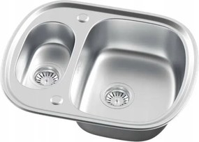 Erga HD, 1,5-komorový oceľový drez 600x490x160 mm + sifón, dekor brúsený satén, ERG-MLS-HD6049BS