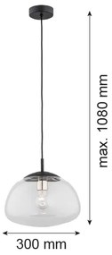 Argon 4332 - Luster na lanku TRINI 1xE27/15W/230V priemer 30 cm čierna