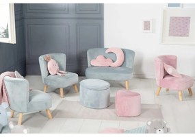 Svetlomodré zamatové detské kresielko Lil Sofa – Roba