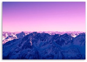 Obraz na plátně Hory Fialový východ slunce - 60x40 cm