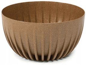 PLASTOVÝ KVETINÁČ STRIPPED ECO 16X30 CM HNEDÁ