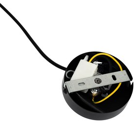 Art Deco závesné svietidlo čierne s dymovým sklom - Laura