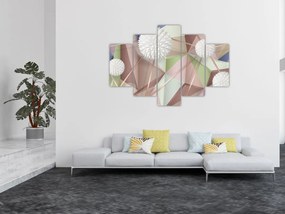 Obraz - 3D Abstrakcia v pastelových farbách (150x105 cm)