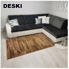 Sindbad MÄKKÝ KOBEREC 120X170 CM NEW IDEA DOSKY HNEDÉ 3186B55 POD STOLÍK DO OBÝVAČKY