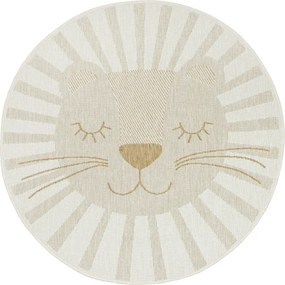 Detský obojstranný koberec BRUSSELS 206023/10820 béžový / krémový kruh