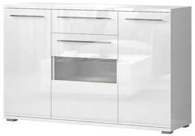 Komoda Piano K150V-3KS1F/PN-70/KA/70 lakované crystal white