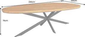 Oválny jedálenský stôl Maalik Honey 240 cm hnedá akácia