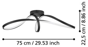 Eglo 901158-LED RGBW Stmievateľné stropné svietidlo CALAROSSA-Z LED/22W/230V čierna