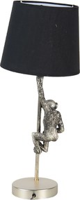 Strieborno čierna stolná lampa s opicou - Ø 20 * 49 cm E27