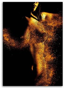 Obraz na plátně Ženský akt ve zlatém prachu - 80x120 cm