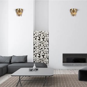 Krištáľové nástenné svietidlo GRACE 2xE14/40W/230V zlatá