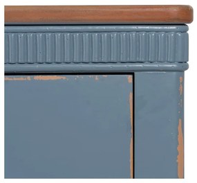 Modrá nízka komoda z jedľového dreva 115x90 cm Shabby – Ixia