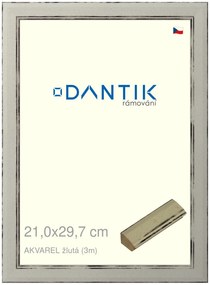 DANTIK rám na obraz 21x29,7 | AKVAREL žlutá (Sklo Čiré)