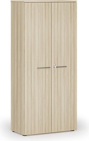 Kancelárska skriňa s dverami PRIMO WOOD, 800 x 420 x 1781 mm, dub prírodný