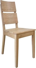 Jedálenská dubová stolička s dreveným sedákom, 41x51x97 cm