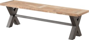 Lavička Moscal 160 x 40 x 46 cm black&amp;natural: