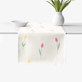 Goldea behúň na stôl 100% bavlnené plátno - tulipány 35x180 cm