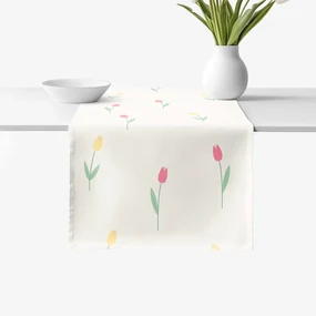 Goldea behúň na stôl 100% bavlnené plátno - tulipány 35x180 cm