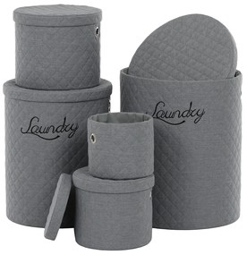 Autronic - Koš prádelní - látka, kulatý, šedý, cena za sadu 5 ks - DT3007 GREY