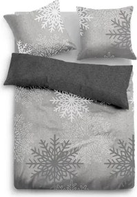 Biber obliečky Snehové vločky, antracitové%