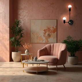 Toolight Toolight, nástenné svietidlo 40cm, 2xE27, APP1707-2W, čierna-zlatá, OSW-03626