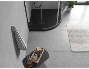 Mexen Flow, štvrťkruhová sprchová vanička slim 90 x 90 cm, čierna matná - 46Q709090