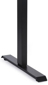 Výškovo nastaviteľný stôl, 180x80 cm, 1 motor, čierna podnož, sivá