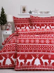 Predĺžené obliečky mikroplyš Exclusive – Jelene červené