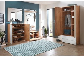 Biela šatníková skriňa v dekore duba so zrkadlom 84x196 cm Telde - Germania