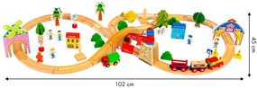 Drevená vláčkodráha  Eco Toys - 74 dielikov