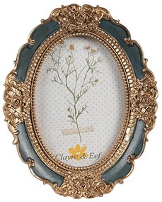 Čierno - zlatý fotorámik s kvetinovými ornamentmi - 9*2*12 cm / 6*9 cm