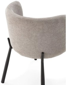 Sivé čalúnené jedálenské kreslá v súprave 2 ks Ginny – MOME