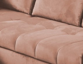 Rohová sedacia súprava Paris, lososová látka, ľavý roh