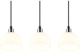 Závesné svietidlo so skleneným tienidlom v bielo-striebornej farbe Molly – Trio