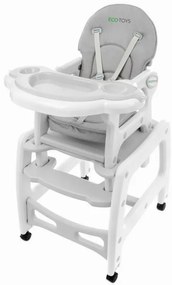 Bestent Detská jedálenská stolička 3v1 GRAY Ecotoys