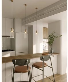 MAXLIGHT P0531 - LED Luster na lanku SIGNATURE LED/8W/230V pr. 15 cm mosadz/číra