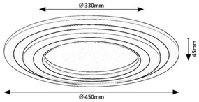 Rabalux 71314-LED Stmievateľné stropné svietidlo TANELI 56W/230V 3000/4000/6000K chróm/čierna + diaľkové ovládanie
