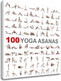 Motivačný obraz na stenu 100 Yoga asanas