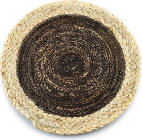 Podložka na stôl z morskej trávy Bali II 38 cm béžová/tmavohnedá