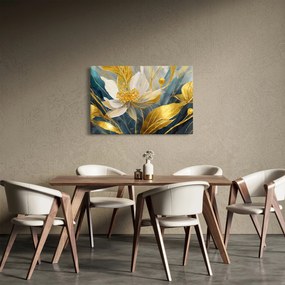 Obraz - Maľba zlatých kvetov (90x60 cm)