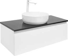 Kúpeľňová skrinka s krycou doskou SAT B-WAY 99x30x45 cm biely lesk BWAY100WTKUB