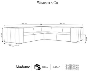 Tmavohnedá kožená rohová pohovka (variabilná) Madame - Windsor &amp; Co Sofas